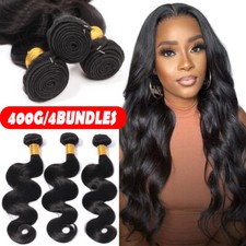 1-4bundles Braziian Indian Virgin Human Hair Bundles Weave Weft Unprocessed USA