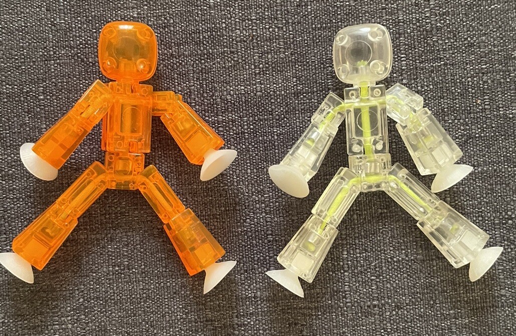 Stikbot ROBOT Stop Motion Animation 3” ACTION FIGURE Lot Clear