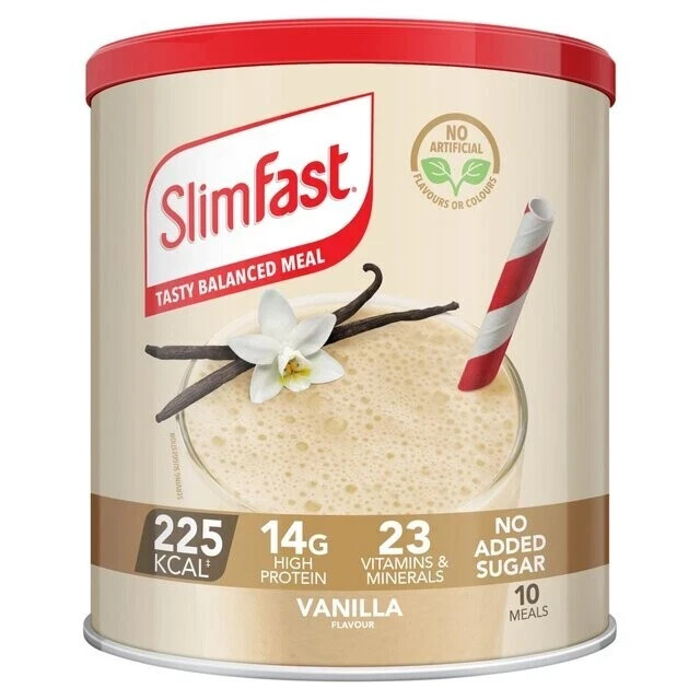 SlimFast Meal Shake Powder Vanilla Flavour 365g - Tasty Balanced Meal