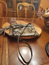 Nordstrom Halogen Tasseled  Brown Python Leather Crossbody