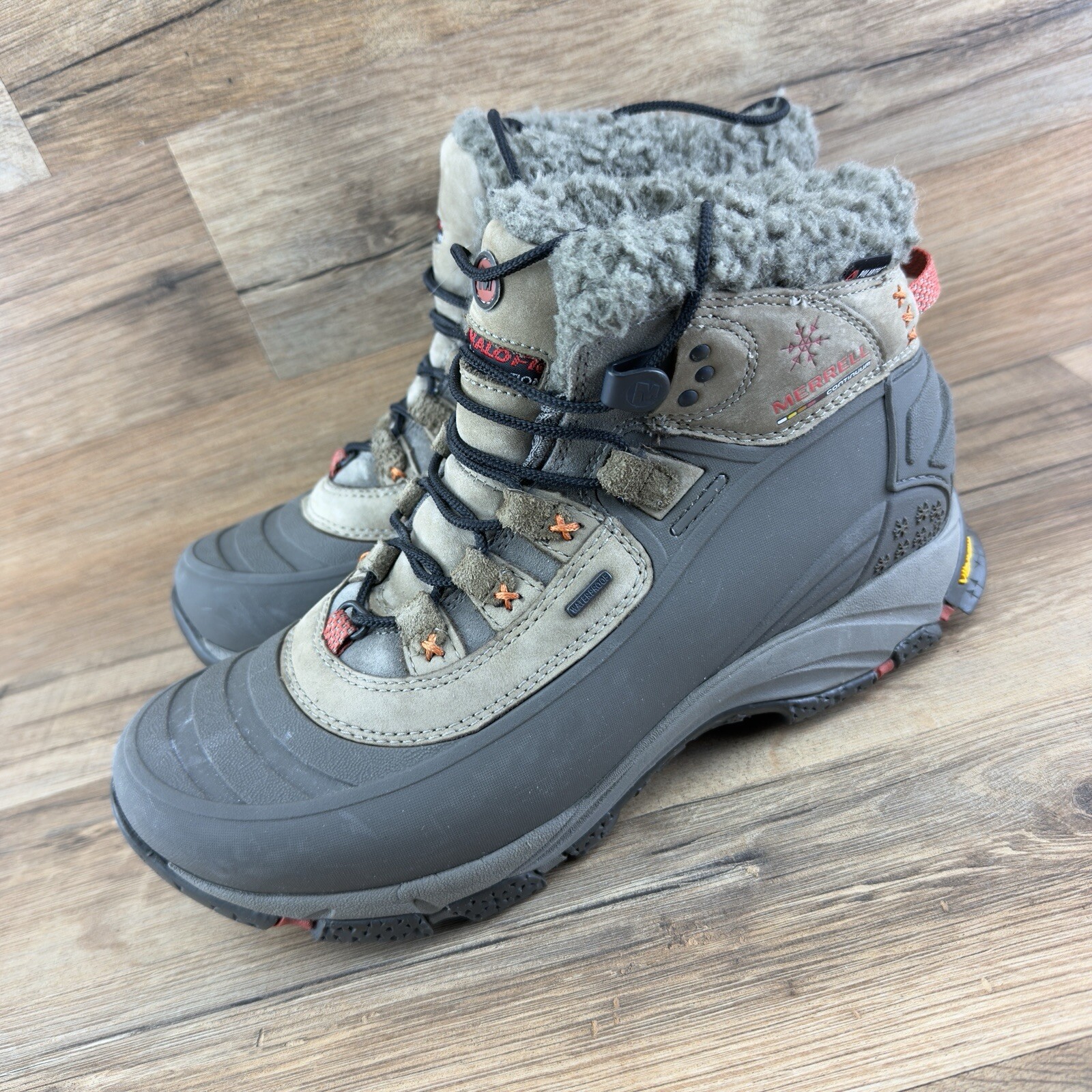Scarpa stivaletto Merrell Continuum Winterlude 6 donna nero impermeabile isolato taglia 8