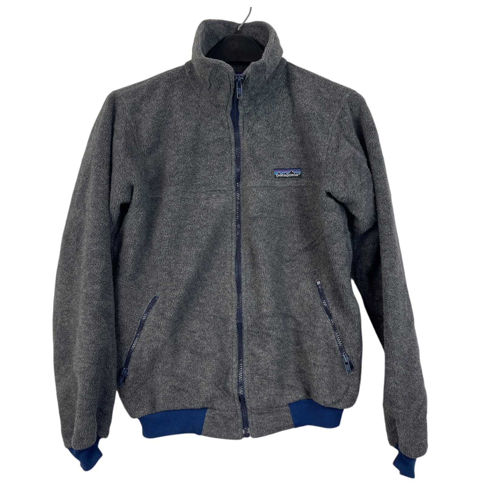 VTG Patagonia Made in USA Womens S Fleece Jacket Full Zip Gray Pockets 25011