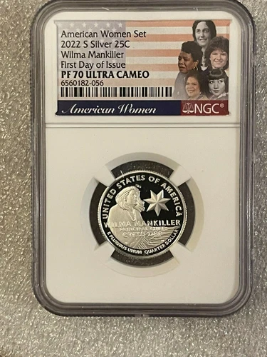 🔥 2022 S American Women Wilma Mankiller Silver Proof Quarter- NGC PF 70 FDOI 🔥