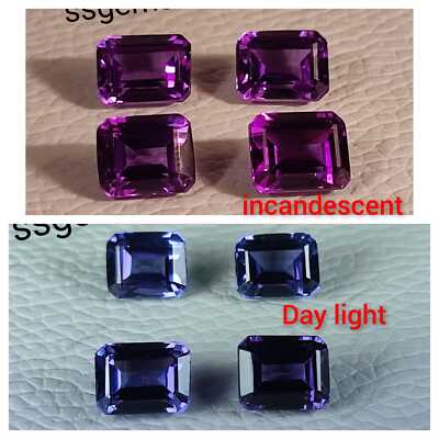 Alexandrite Octagon shape Faceted Multi Color Changing loose Alexandrite stone