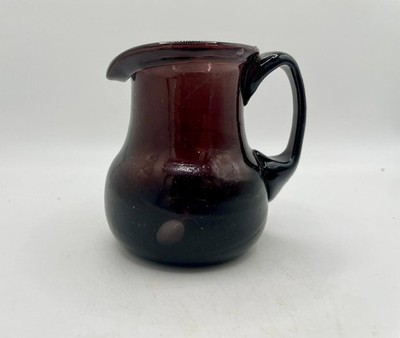 Puce color Glass Creamer Repro Pontil