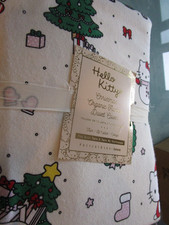 Pottery Barn Adolescente Hello Kitty Navidad Franela Edredón Doble Nuevo