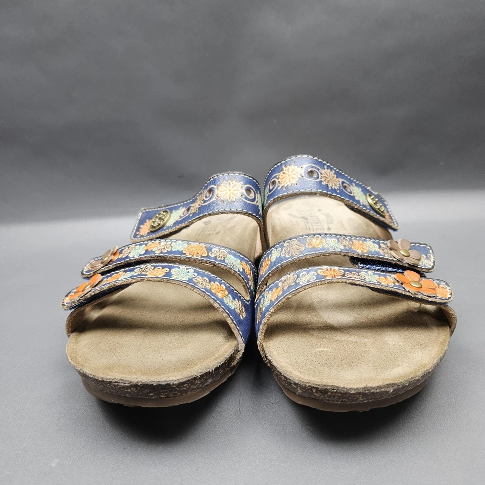 Spring Step L'Artiste Freesia Shoes Womens Size 7.5 Blue Slide Sandals Floral - Image 2 of 4