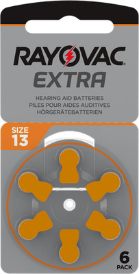 6 x Rayovac Hearing Aid Batteries 13 Extra Advanced 1.45V 310mAh 13AU-6XEMF