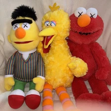 KAWS SESAME STREET PLUSH SET - BERT / BIG BIRD / ELMO NWT