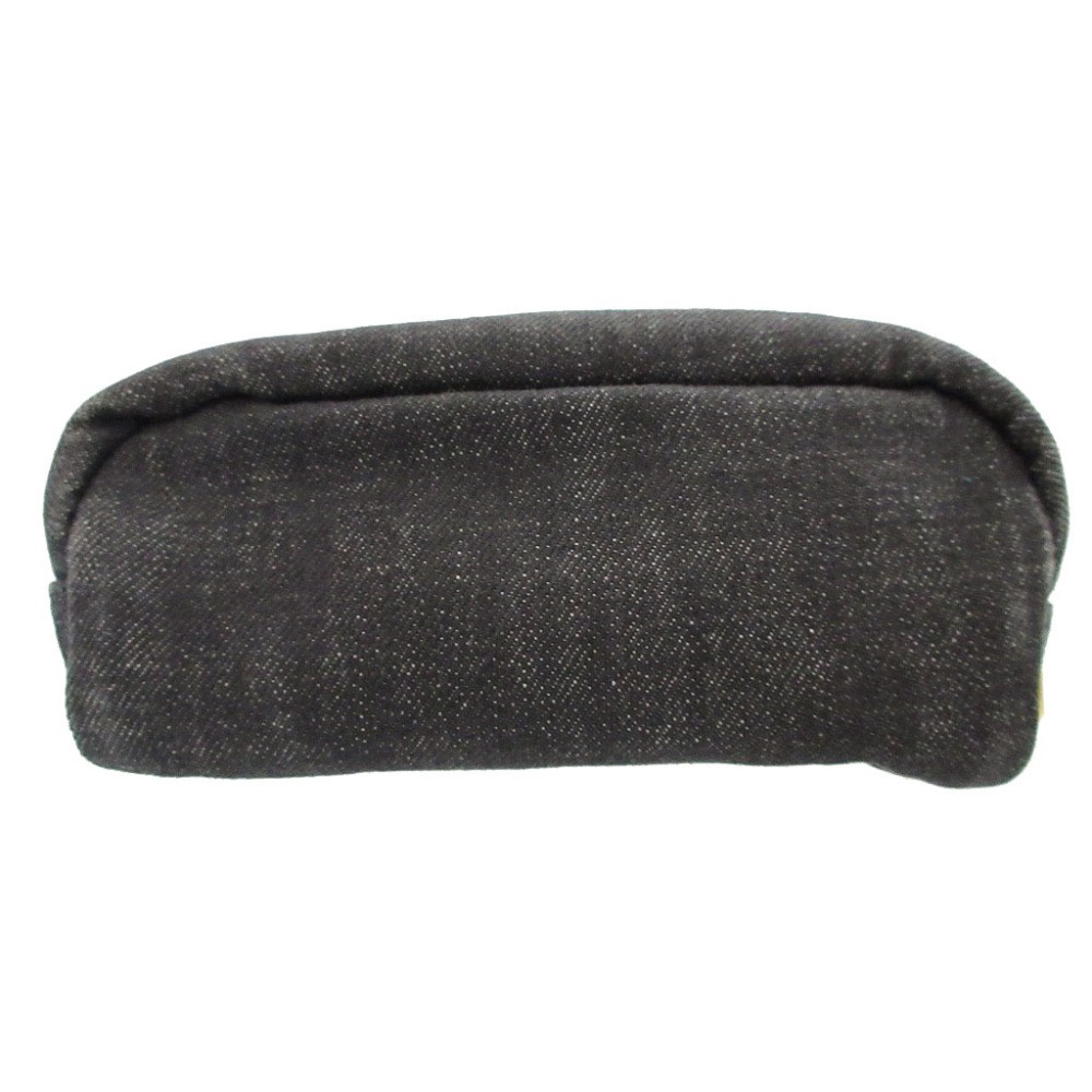 AUTHENTIC PRADA Triangular plate Pouch Black Denim - image 2