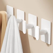 pickpiff Adhesive Towel Hooks for Bathroom 20LB Extra Strong Wall Hanger for ...