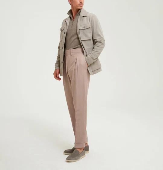 Chaqueta de cuero gris campo para hombre gamuza pura hecha a medida talla S M L XXL 3XL Foto 3 de 4