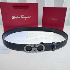 Ferragamo Gancini Buckle Belt Classic Luxury Designer Unisex New