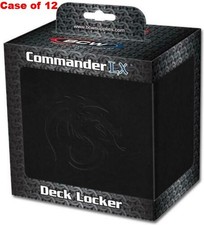 Case of 12 BCW Black Deck Commander LX 100 Gaming Card Leatherette Storage Boxes