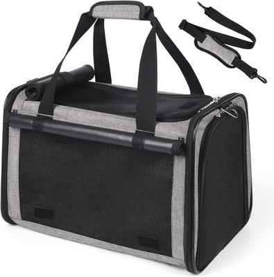 25 lbs Lightproof Soft Sided Large Cat Carrier Small Dog Pet Airline Approved