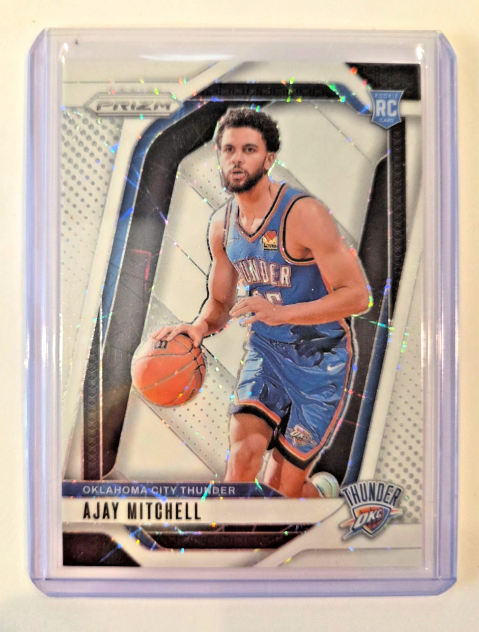 Ajay Mitchell 2024-25 #226 Panini Prizm White Velocity Lazer Rookie 007/275