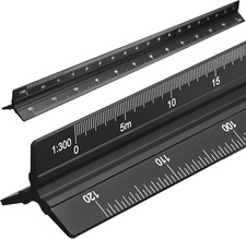 12" Engineer Scale Ruler Architectural Ruler Metric, Black