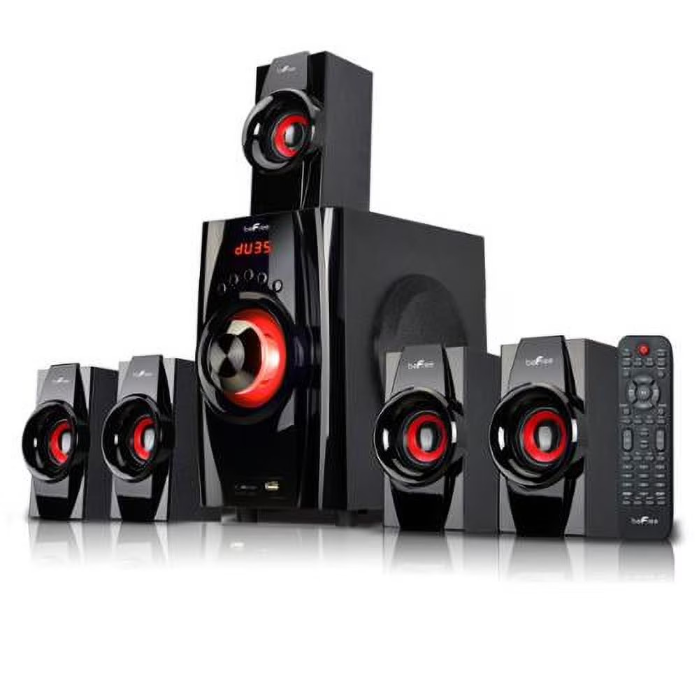 5.1 Channel Surround Sound Bluetooth Speaker System- Red