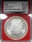 1878 7TF Reverse of 1879 Morgan Dollar NGC MS62 Flashy $1