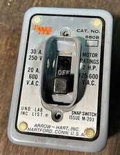 ARROW HART 6808G SNAP SWITCH 30A 125-600V 2HP NIB 