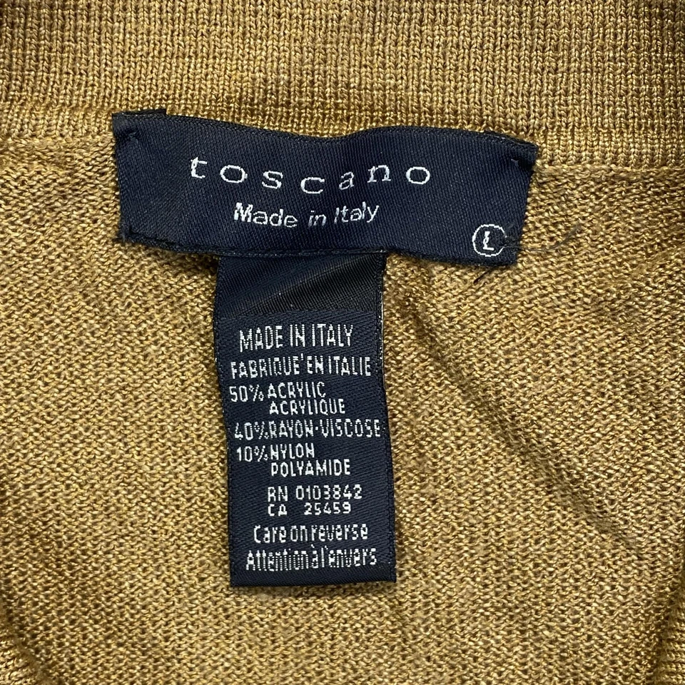 Тоскано свитер мужской большой коричневый сделано в Италии длинным рукавом ребристый вязаный поло - Изображение 2 из 4