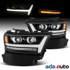Fit 2019 2020 Dodge Ram 1500 Black Sequential Signal DRL Projector Headlights