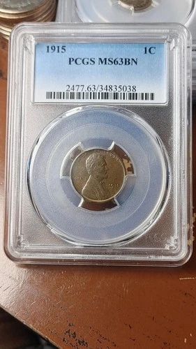1915 Lincoln Wheat Cent Penny 1C PCGS MS63 BN                               5496