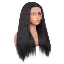 Kinky Straight Synthetic Lace Front Wig, 13x6 HD 180 Density Glueless Lace Fron