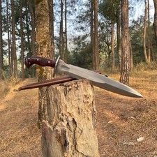 Cuchillo daga de supervivencia de hoja de acero al carbono hecho a mano personalizado | Cuchillo de caza camping