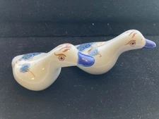 2 Tonala Hand Painted Mexican Pottery Birds Ducks Folk Art Figurines Vintage