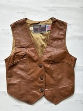 Vintage Sheplers Leather Vest Youth 12 Medium