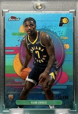 KAM JONES ROOKIE RARE AQUA HOLO REFRACTOR CHROME SPORTS CARD SSP /199 PACERS 
