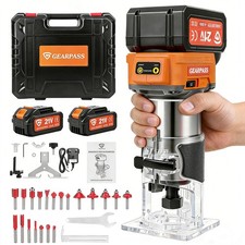 Wood Router Trimmer GEARZAAR 2X 4.0Ah Battery UK Tool 21V Electric Portable