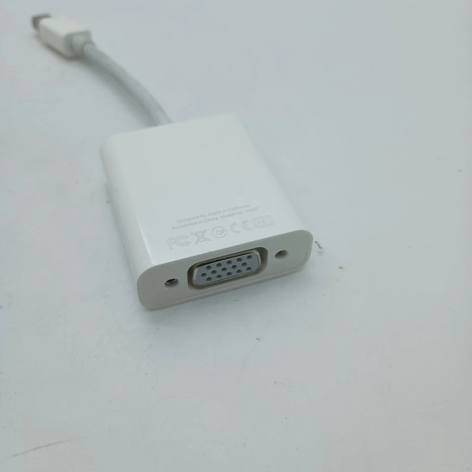 #D) Apple A1307 Mini DisplayPort to VGA Adapter Monitor Projector PC MAC White . - Image 2 of 2