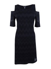 Nine West Women's Off-The-Shoulder Knit Sheath Dress (4, Black) 782418604772