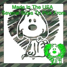 White Plastic Stencil - Dog Cartoon SW129 
