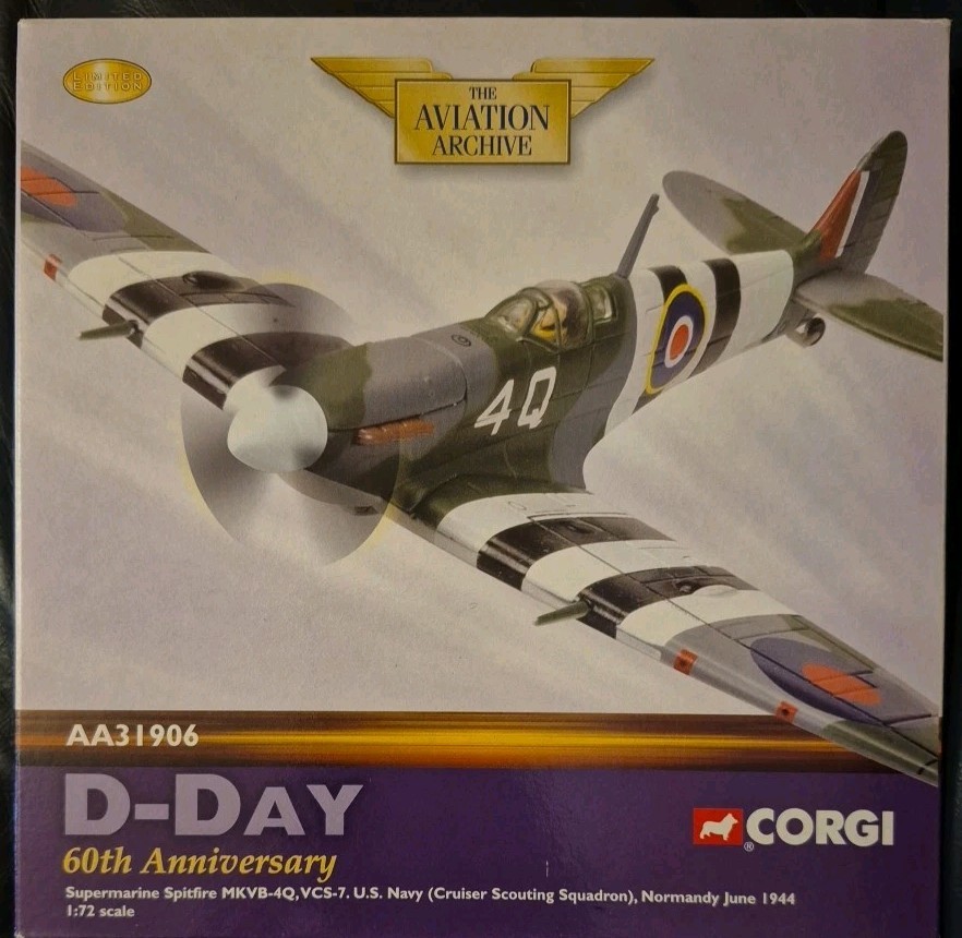 Corgi Aviation Supermarine Spitfire MKVB-4Q IS Navy Normandy 1944 AA31906