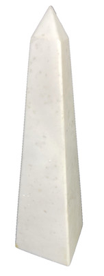 White Marble Alabaster Stone Obelisk Statue Pyramid Tower Monument - Small Chip