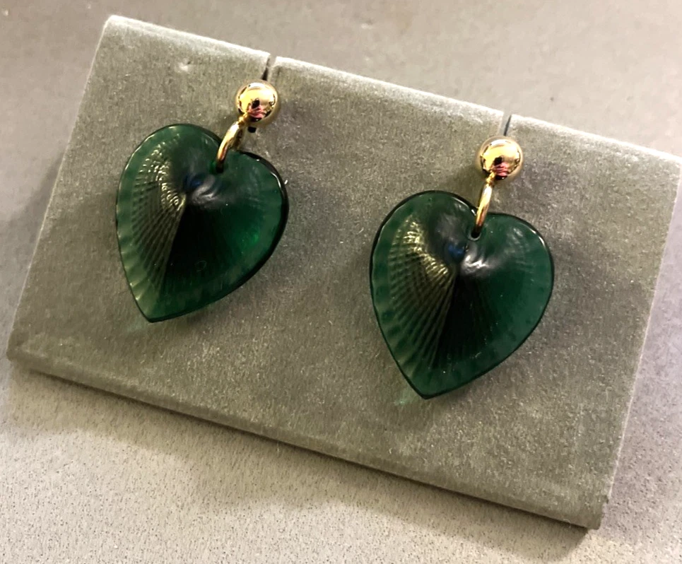Boucles D'oreilles LALIQUE - Cristal Violet Sur Métal Doré - Modèle Clips