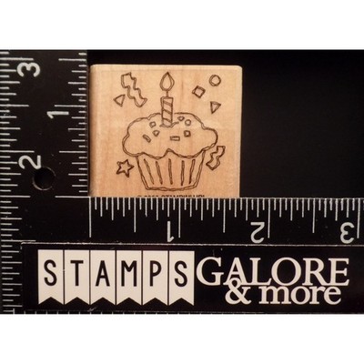 Stampin' Up! Rubber Stamps 2000 JUST FOR FUN SKETCHED CUP CAKE CANDLE #07