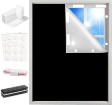 100 Blackout Window Cover Curtains for 57"W x 40"L Pack of 1 , Black