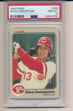 DAVE CONCEPCION CINCINNATI REDS 1983 FLEER #588 PSA 10 GEM MINT GRADED CARD
