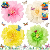 Bunte Papierblumen Pompons 4 StüCk FüR Deko Hochzeit Gartenparty