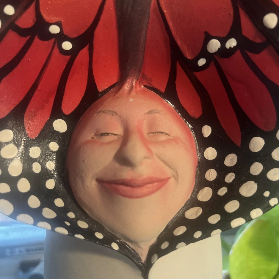 Vintage Debbie Fecher 'Art Pottery Sculpture monarch butterfly - Image 2 of 4