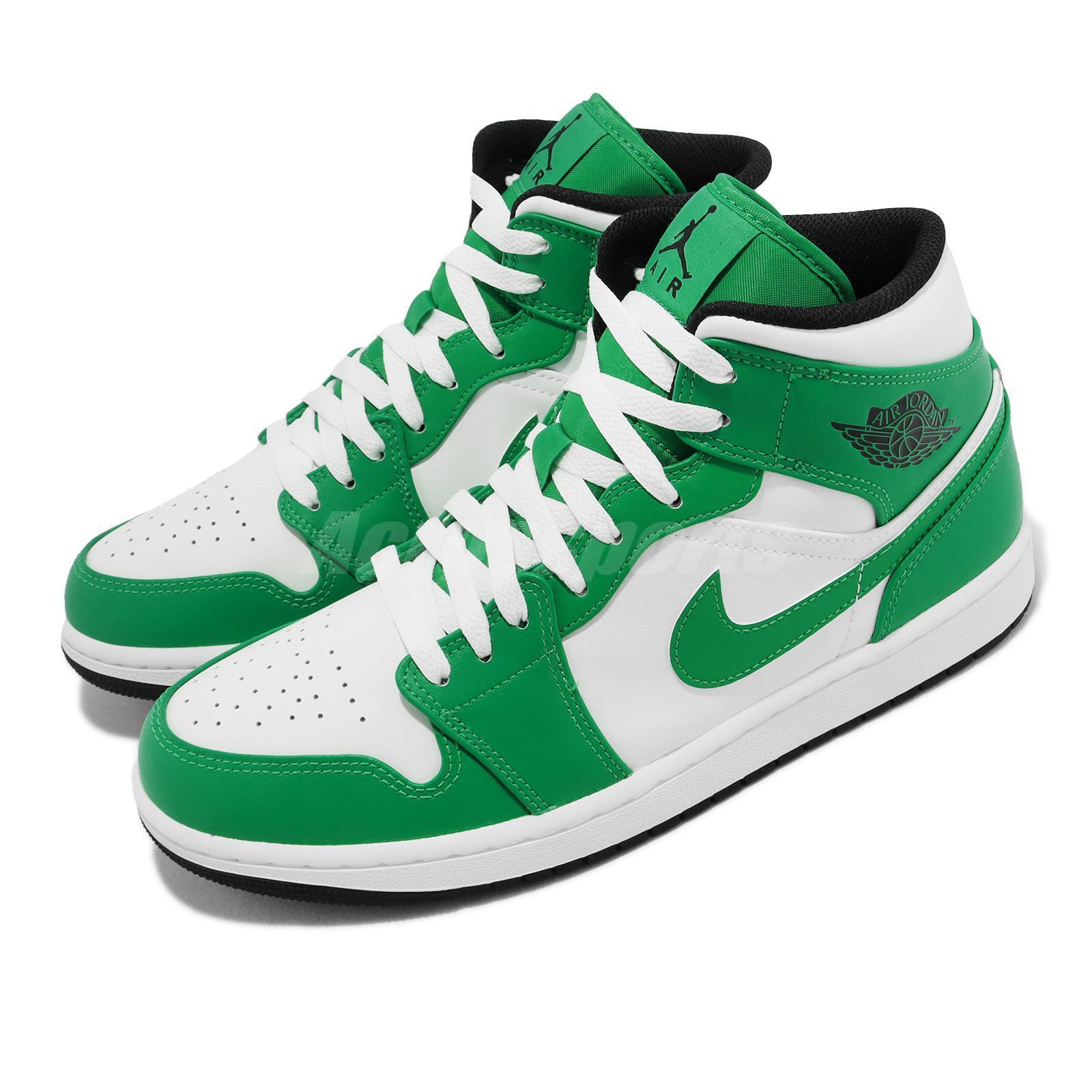 Nike Air Jordan 1 Mid Lucky Green White Black Men Casual Shoes AJ1  DQ8426-301