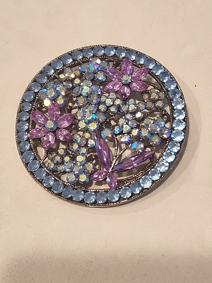 Broche prendedor para mujer Ann Taylor flores mariposa pedrería aurora boreal Foto 2 de 4