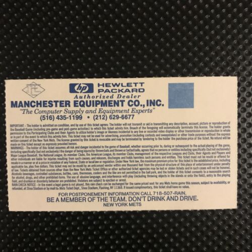 Opening Day-April 5 1993-Mets VS Rockies-First Game-Ticket Stub & Mets Program - Picture 2 of 7