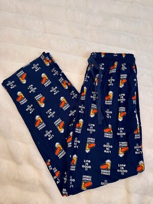 Men's LIFE IS GOOD BEER FOOTBALL Sunday Funday Pajama PJ