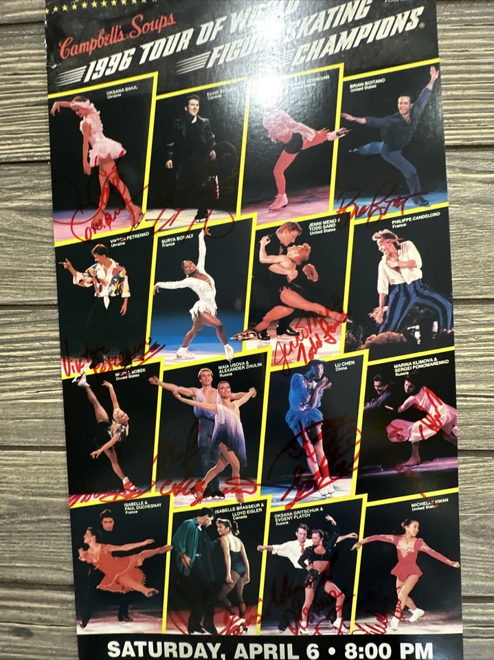 Vtg RARE 1996 Figure Skating champions Promo Ad Poster Signed Brian Boitano Kwan - Image 3 of 4