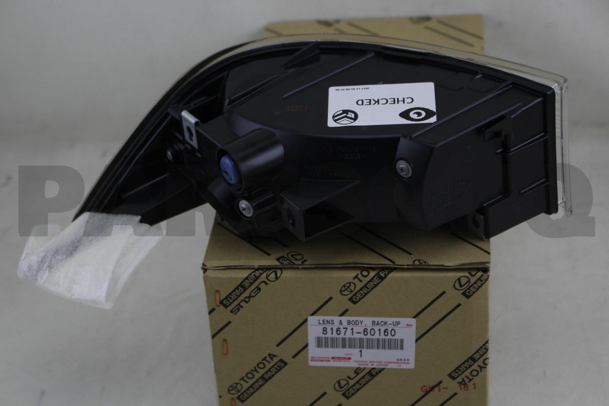 8167160160 Genuine Toyota LENS & BODY, BACK-UP LAMP, RH 81671